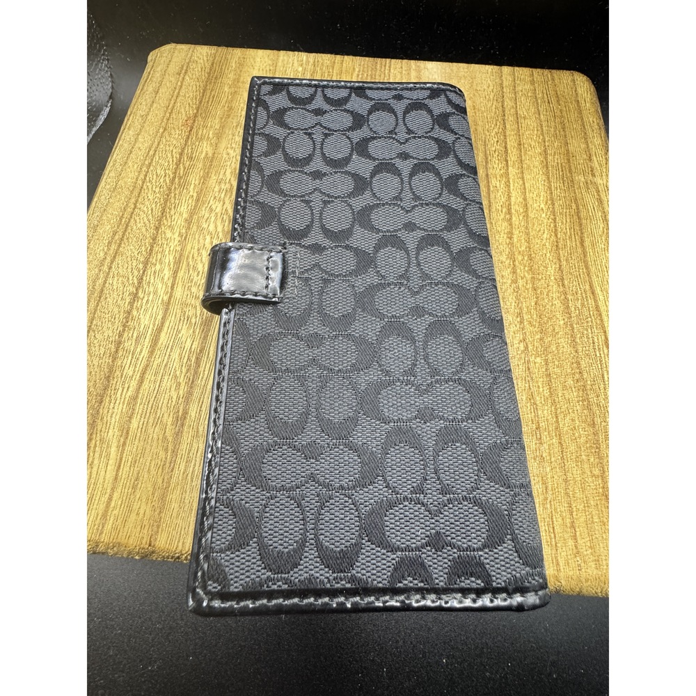 Coach Black Signature C Bifold Wallet - Picture 7 of 7